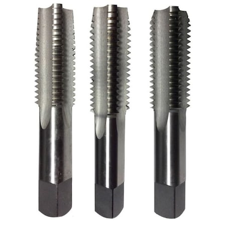 Hand Tap Set, Series DWT, Imperial, 1386 Size, 6 Flutes, Right Hand Cutting Direction, Bottoming